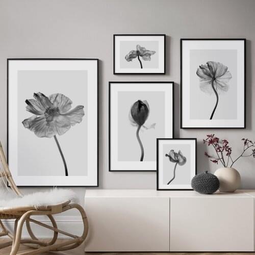 Flower Plant Leaves Vintage Poster Wall Art Canvas Painting Nordic Posters And Prints Wall Pictures For Living Room Home Decor