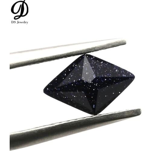 China Factory Natural Smooth Blue Sand Goldstone Rhombus Shaped Gemstone