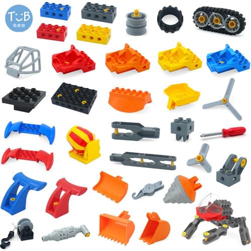 Big Particle Building Blocks DIY Technology Engineering Machinery Assembly Accessories Compatible Duplo Science Educational Toys