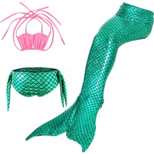 Little Mermaid Tails for Swimming Cosplay Costume Mermaid Tail Costumes Girls Swimsuit Kids Children Swimmable suit No Monofin