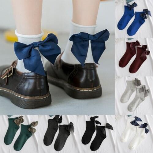 Girl Kawaii Bowknot Lolita Socks Cute Cotton Comfortable New Style Japanese Socks 2021 Student Summer Gift Clothing Accessories