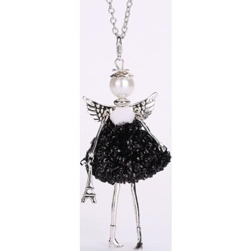 Wholesale 10 pieces//new girl doll angel wings women necklace statement handmade cute princess trendy pendant fashion jewelry