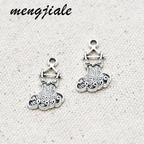 22PCS Wholesale Vintage Metal Ballerina Skirt Charms For Jewelry Accessories Handmade DIY Craft
