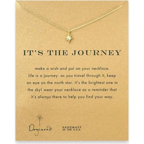 Polaris Eight-pointed Star Pendant Necklace Color Retaining Alloy Clavicle Necklace Fashion Jewelry for Women (with card)