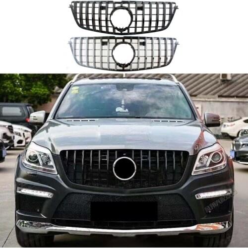 Front Bumper Racing Grill Billet Grille Cover For Mercedes-Benz X166 GL-Class 2013-2015 GL500 GL550 GL63 AMG
