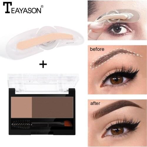 2 Color Eyebrow Powder With Brush Professional Eye Brows Shadow Makeup Palette Natural Lasting Waterproof Eyebrow Enhancer TSLM1