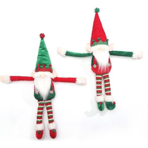 2pcs Christmas Curtain Buckle Xmas Home Decorations Cartoon No Face White Beard Elf Window Ornament Happy New Year SupplyGifts