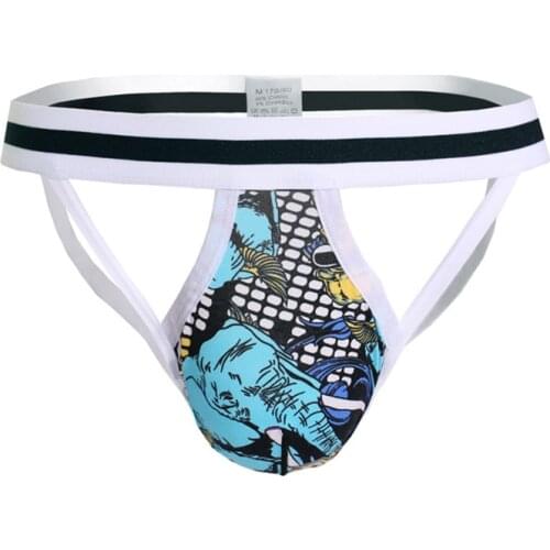 Sexy Mens Jockstraps Camouflage Gay Jocks Cotton Low Rise T-Thongs Gay Underwear G Strings Brief Bikini Backless Underwear