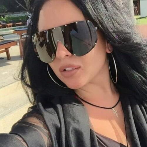 Shield Sunglasses Women Men Polarized Black Oversized Glasses 2019 Sun Glasses Women Ladies Mirror Eyewear For Driving Fishing
