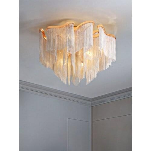 Modern Tassel Ceiling Light Chandelier Lighting Luxury Gold String LED Chandelier Interior Living Room Indoor Lighting Villa