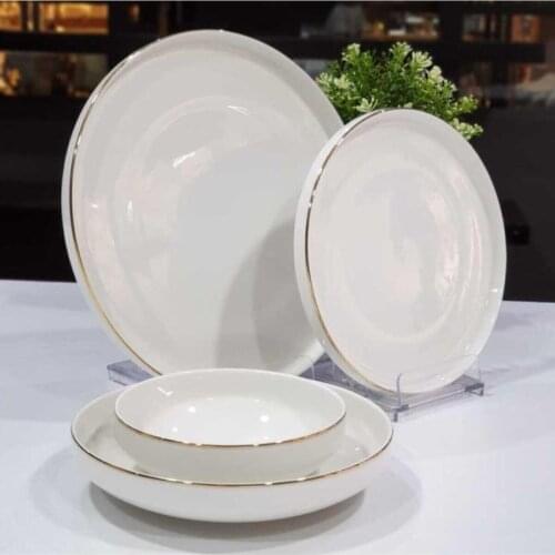 European Style Modern Gold 24 Piece Dining Room Set Dishes for Serving Plates Serving Platter Luxury Trend 2021