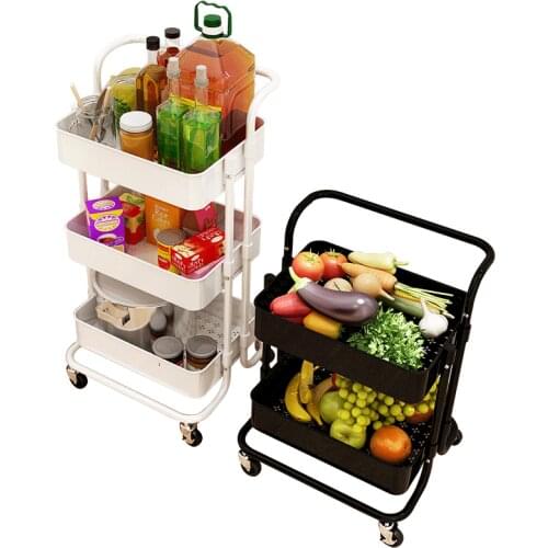 Kitchen rack trolley with wheels moving floor type multi-layer bathroom living room bathroom storage storage shelf