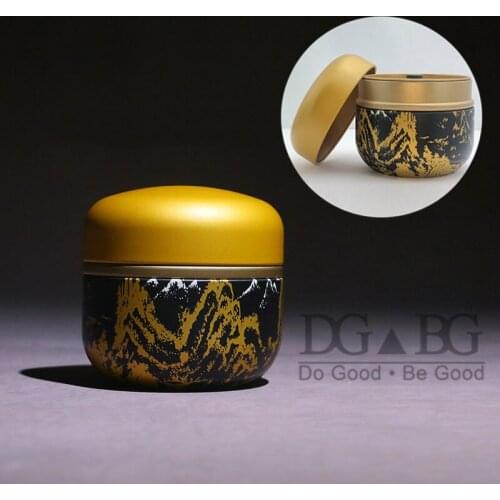 Urn Pet Dog Cat Iron Urns For Ashes Small Cremation Holder Memorial Casket Animals Funeral Keepsake Silk Road Landscape Mountain