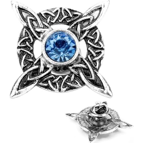 Viking Jewelry Celtics knot Brooch Lapel Pin Men Women Brooches Shirt Clothes Hat pins Rhinestones Broche