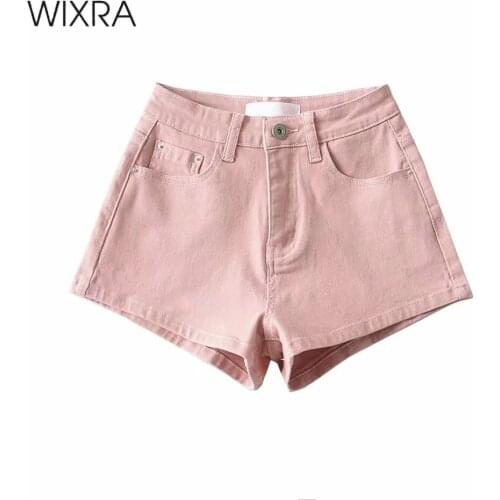 Wixra Summer High Waist Denim Shorts Women Basic Streetwear Feminino Chic Hot Ladies Jeans Bottom