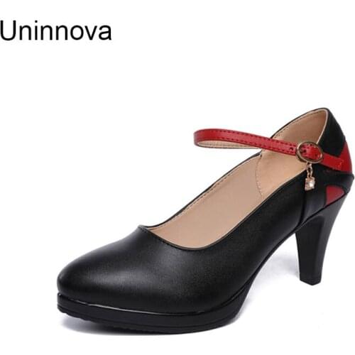Women Pointed Toe Platform High Thin Spike Heel Match Color Mary Janes Cheongsam Shoes Chinese Qipao Dress Shoes Uninnova WP130