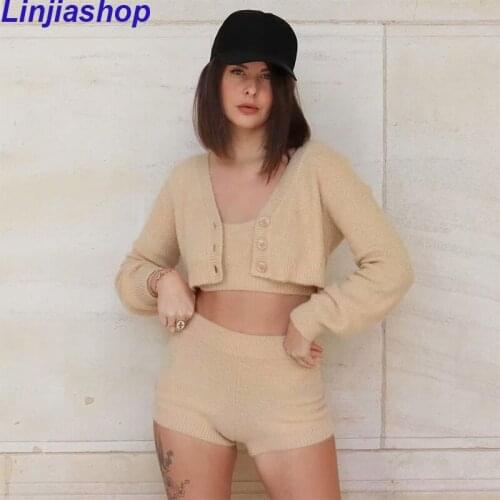 Summer Cardigan Ladies Fashion V-neck Buttons Sexy Short Cardigan Chic High Street Retro Ladies Casual Sweater Top