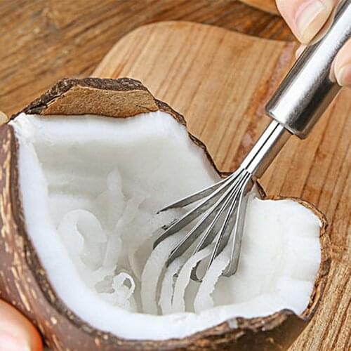 1pc Coconut Planer Stainless Steel Coconut Scraper Coconut Shredding Tool Fish Scale Remover Kitchen Gagdets