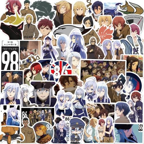 10/60pcs Anime 86- Eighty Six Stickers Phone Guitar Laptop Cars Luggage Waterproof Graffiti Decals Sticker autocollantes enfant