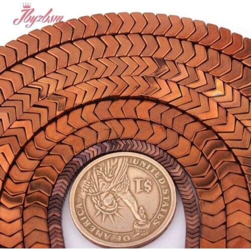 1x3,3x6,3x8mm V Shape Beads Brown Hematite No Magnetic Natural Stone for DIY Accessories Necklace Bracelet Jewelry Making 15"