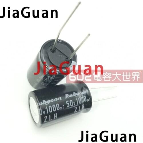 20PCS NEW RUBYCON ZLH 50V1000UF 16x25mm 105 degrees 1000UF/50V high frequency low resistance and long life zlh 1000uf 50v
