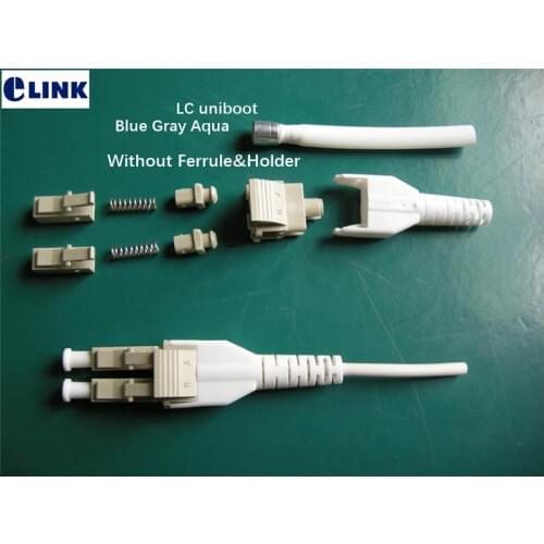 200pcs LC Uniboot Duplex fiber connector KITS without ferrule SM MM OM3 2.0mm ftth LC DX MM connector accessory ELINK
