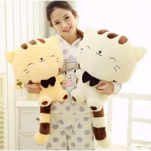 45cm Cute Big Face Smiling Cat Stuffed Plush Toys Soft Animal Dolls High Quality Christmas Gifts for Kids Girlfriend Children