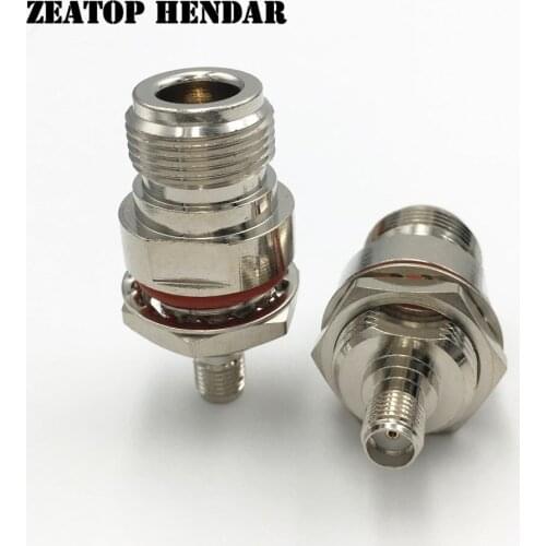 5Pcs Brass N Type Female Jack to SMA Female Jack with Bulkhead O-ring Waterproof Circle RF Coaxial Straight Connector Adapter