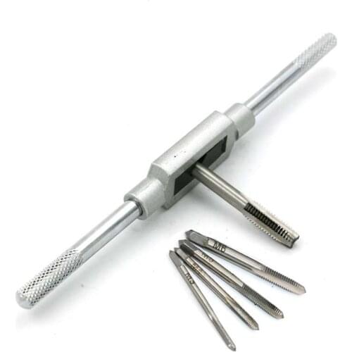 6pcs/bag M3-12 Hand Adjustable Ratchet Tap Wrench Wire Tapping Hand Reversing Wrench Manual Tapping Fitting Sleeve
