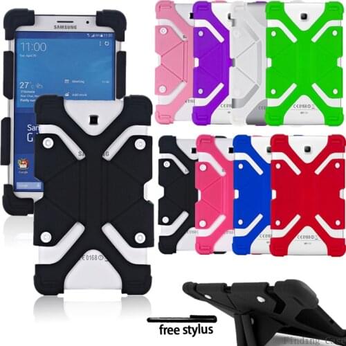 Case For Samsung Galaxy Tab S2/S3/S4/S5e/S6/S7 Tablet Shockproof Soft Silicone Stand Back Cover Protective Case + Free Stylus