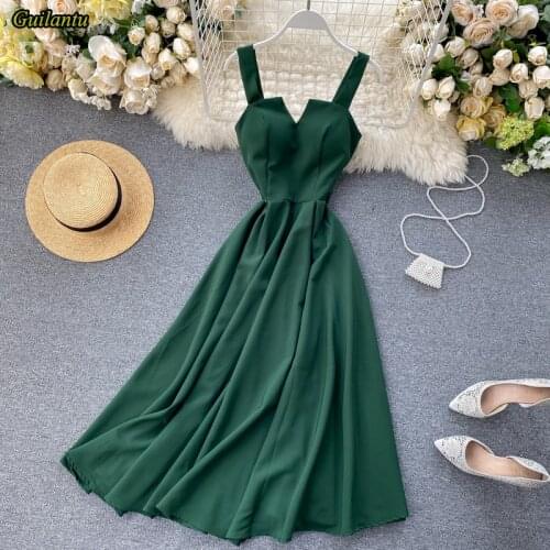 Guilantu Summer Backless Sexy Club Long Dress Women V Neck Spaghetti Strap Bandage Evening Party Dresses Vintage Ball Gown Dress