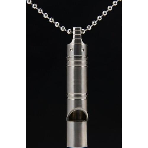 Outdoor Camping Survival Emergency Whistle Lightweight High Decible Titanium Alloy Whistle With Chain Cheerleading Whistle
