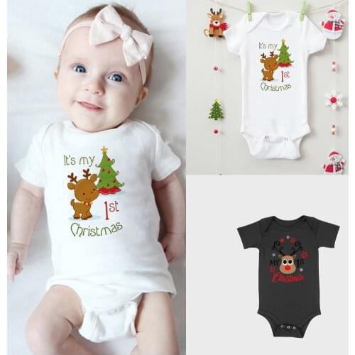 Its My 1st Christmas Baby Clothes Welcome Home Hipster s Short Sleeve Casual Shirt Unisex Baby Bodysuits Holiday Wear