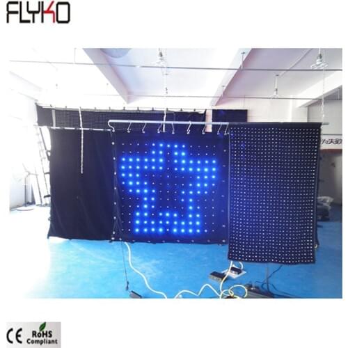 Flyko free shipping seamless zipper connection led video cloth P80mm 1x1m alibaba in russian for Stage Covers DJ Booths