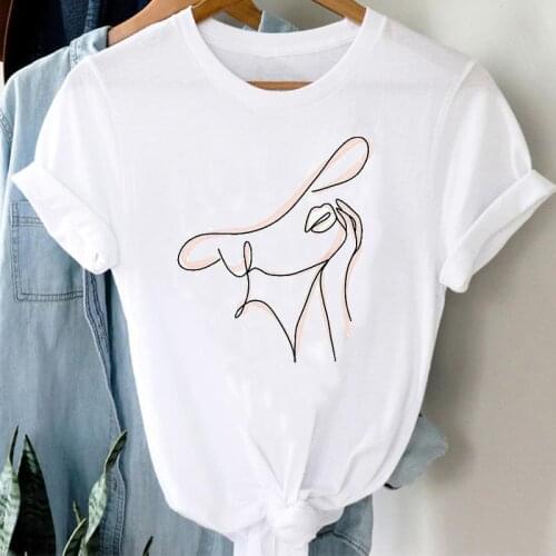 T-shirts Lady Print Female Tee T-Shirt Women Cartoon Elegant Ladies Summer Short Sleeve Fashion Clothes Graphic T Tshirt Top