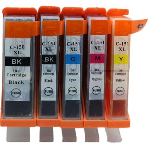 Vilaxh 5Pcs PGI-150 PGI150 PGI 150 CLI-151 Ink Cartridge For Canon PIXMA MG5410 MG5510 MG5610 MG6310 MG6410 MG6610 MG7110