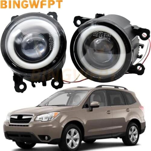 2 X For Subaru Forester 2013 - 2018 Forester SJ XT 2014 - 2016 Car Fog light Kit Angel Eye DRL Daytime Running Lamp H11 12V