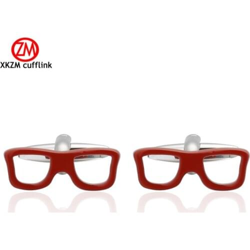 Red glasses brand Cufflinks High Quality for Mens Shirt Wedding Party Cuff Links The Bake Lacquer Cuff Button Accessories