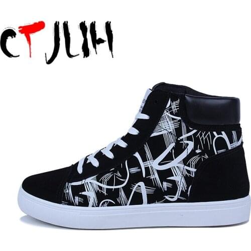 CTJLIH Men Vulcanized Shoes Sneakers Shoes Man Sport Shoes Running High Top Breathable Canvas Shoes Rubber Sole Shoes