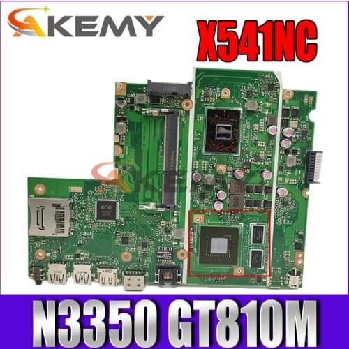 Akemy X541NC Laptop motherboard for ASUS X541NC original mainboard Celeron N3350 CPU GT810M