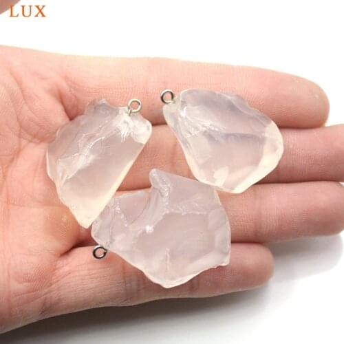 Raw Quartz pendant Large Rough Clear Crystal freeform charm Healing white Crystals Stones for Jewelry DIY