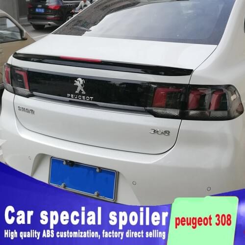 New design streamline style 2016 2017 2018 for peugeot 308 spoiler by high quality hardness ABS material red light spoiler
