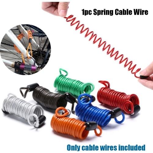 New Bicycle Lock Rope Safety Disc Brake Anti-theft Security Reminder Motorcycle Alarm Bold Spring Cable Helmet Wire Bike Tool