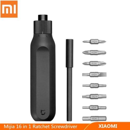 Xiaomi Mijia Screwdriver 16 in 1 Ratchet Screwdriver Home High Precision Bite Screw driver Repair Tools with Extension Rod