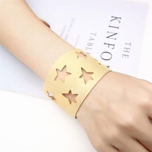 OUFEI Stainless Steel Jewelry Woman Big Cuff Bracelets Bangles For Women Charms Fashion Jewelry Accessories