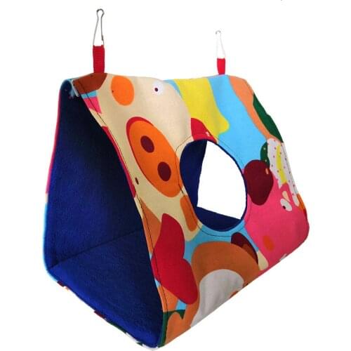 Bird Hanging Bed Parrots Nest Bird House Sleeping Nest Hole Playing Triangle Nest