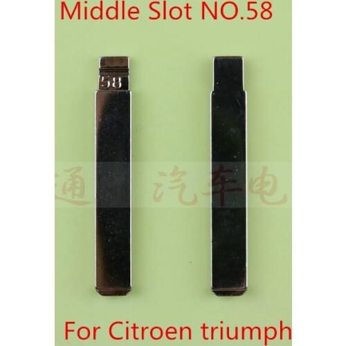 QN Middle Slot 58# For Citroen triumph Key Blade Blank Remote Blade For Citroen triumph Flip Remote Car Key Blade Replacement