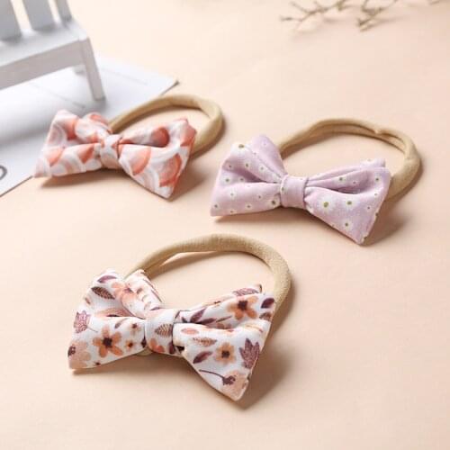 Insts new girl nylon bow pretty rubber band rope headdress cute soft elastic traceless baby headband accessories