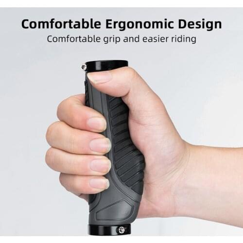 ROCKBROS Double Lock Rubber Handlebar Grips Bicycle Grips MTB Road Bike Anti-skid Shock-absorbing Soft Bike Grips Handlebar bmx