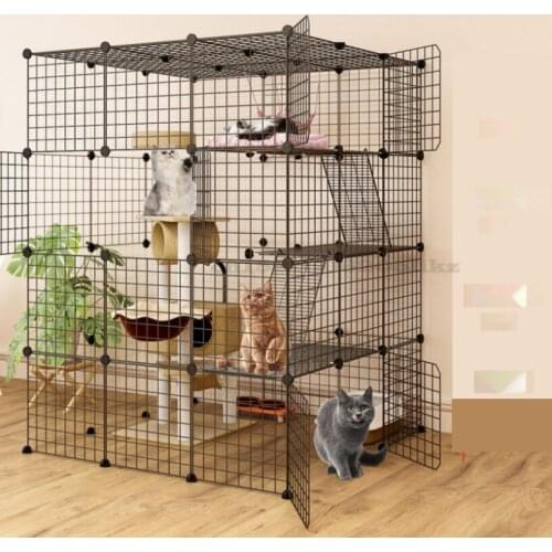 Luxury Super gate cat cage super wide large platform home Villa super free space indoor cat house multi-layer large space large